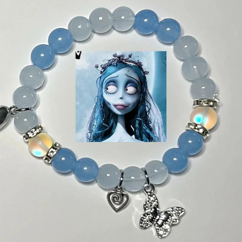 Corpse bride inspired matching bracelets Y2K Jewelry Handmade - Lifestyle