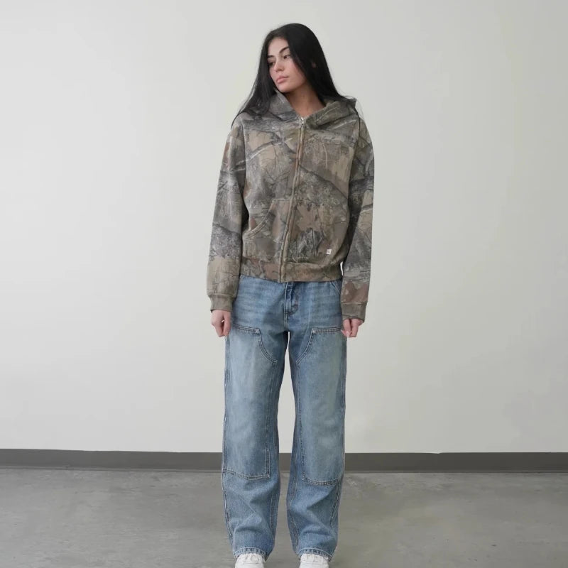 Y2K Retro Camouflage Pattern Sweatshirt & joggers - Lifestyle