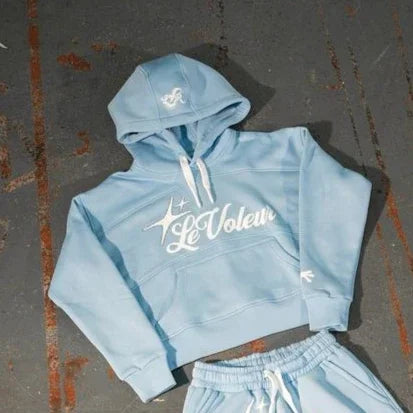 Retro Letter Print Two-piece Set - Lifestyle