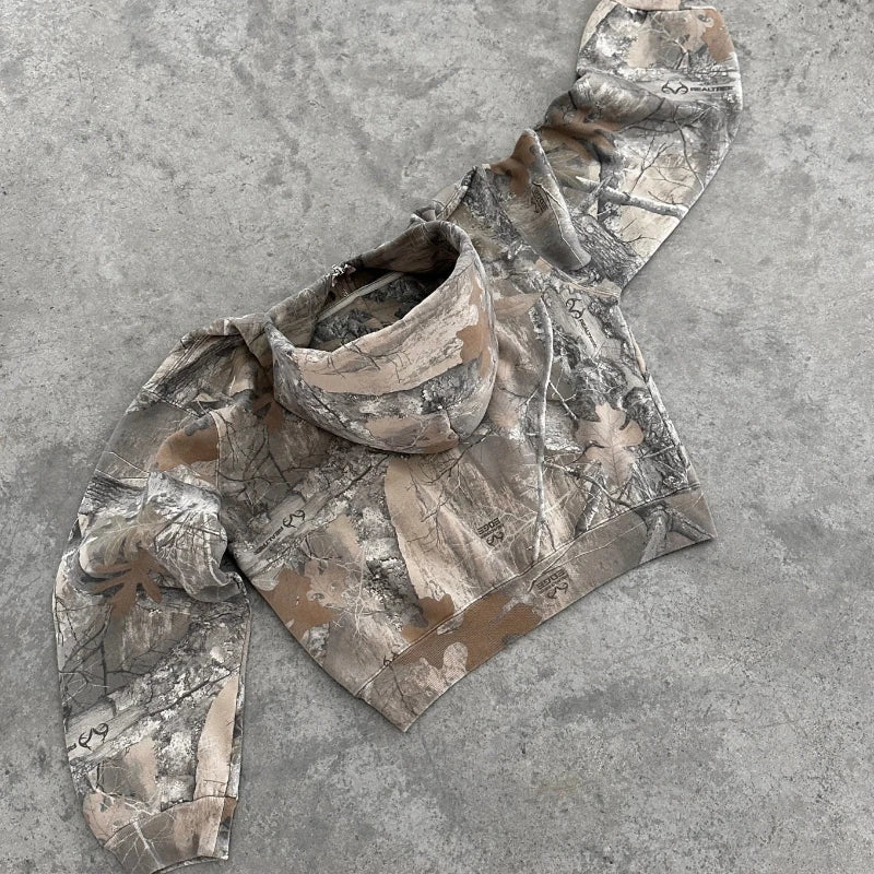 Y2K Retro Camouflage Pattern Sweatshirt & joggers - Lifestyle