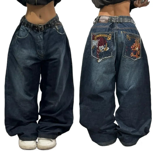 Embroidery Pattern Baggy Jeans - Lifestyle